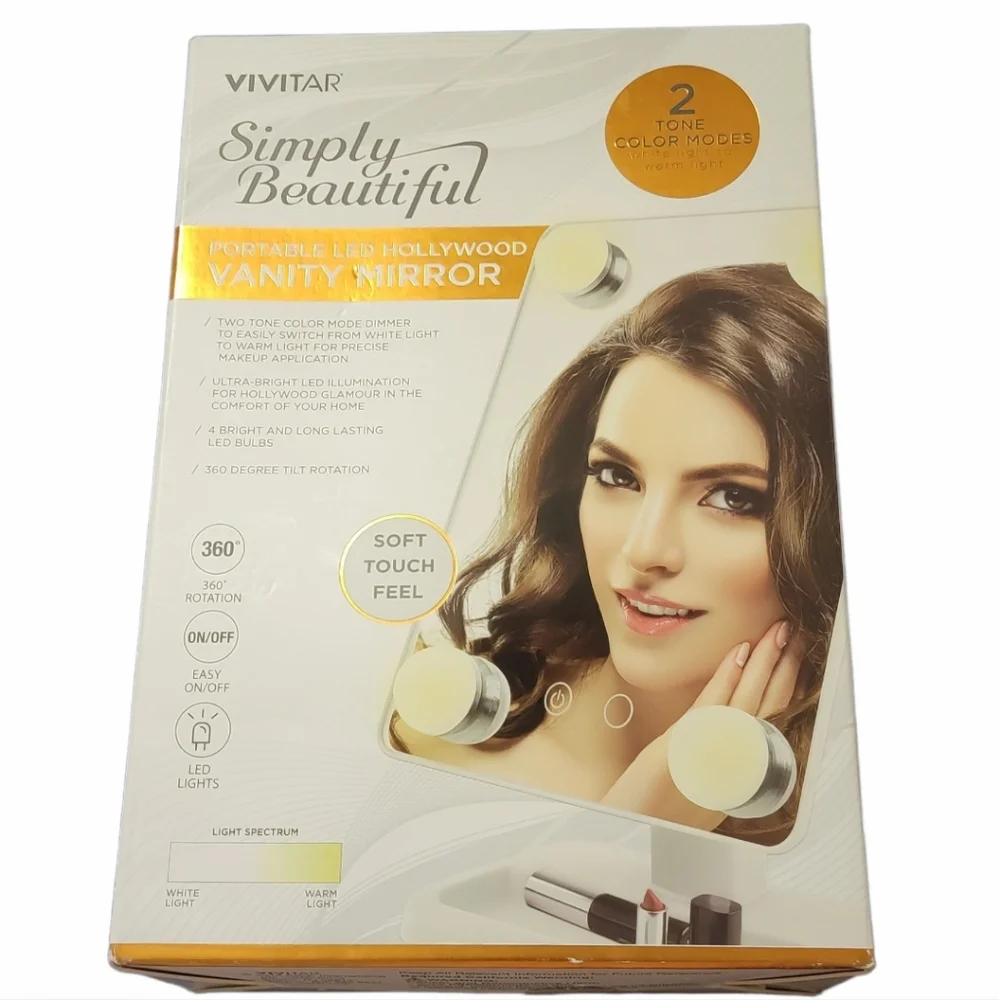VIVITAR Simply Beautiful Portable Hollywood Vanity Mirror